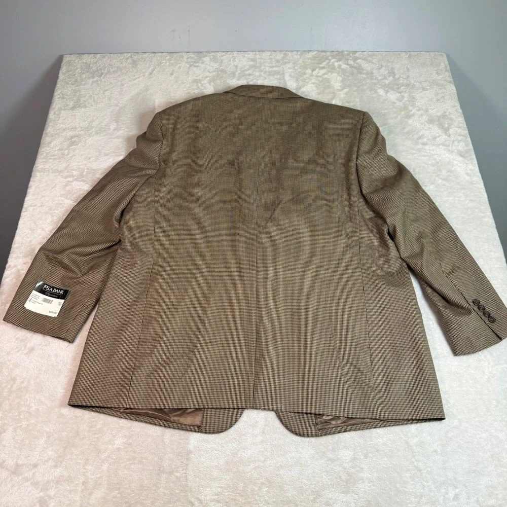 NEW Jos A Bank Mens Signature Brown Black Houndstooth 100% Wool Blazer 50R